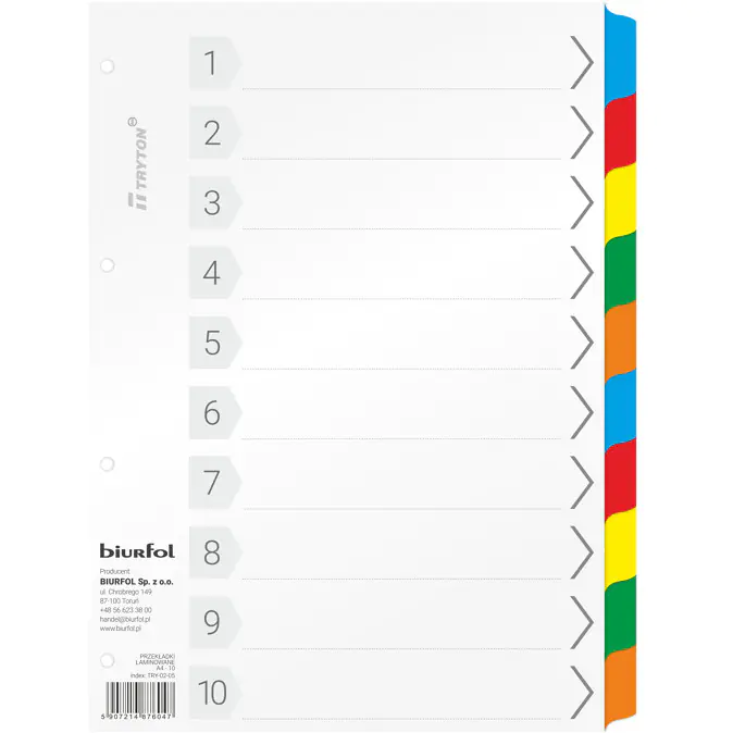 ⁨Laminate spacers A4 - 10 TRY-02-05 BIURFOL⁩ at Wasserman.eu