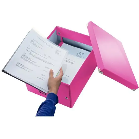 ⁨Storage Box Click&Store A4 WOW pink 200x281x370mm 60440023 LEITZ⁩ at Wasserman.eu