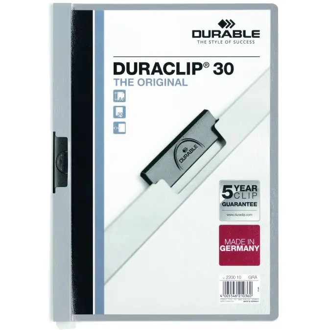 ⁨Clamping Binder A4 1-30k Grey DURACLIP Original 220010 DURABLE⁩ at Wasserman.eu