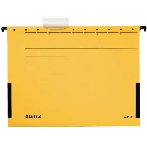 ⁨Hanging briefcase ALPHA yellow with flared sides LEITZ 19860115⁩ at Wasserman.eu