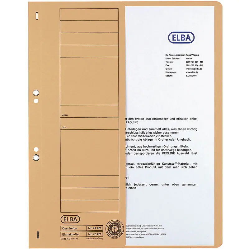⁨Skoroszyt oczkowy 1/2 A4 E21451BL niebieski 100551876 ELBA⁩ w sklepie Wasserman.eu