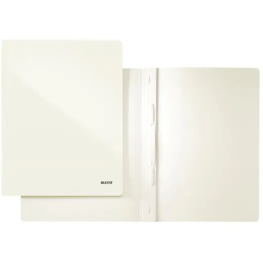⁨Skoroszyt kartonowy A4 LEITZ WOW biały metalik 30010001⁩ w sklepie Wasserman.eu
