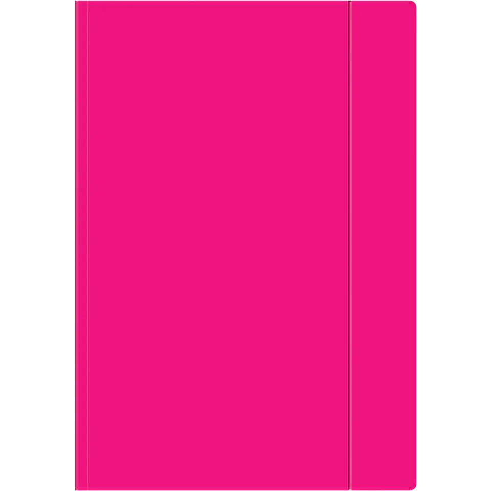 ⁨Briefcase with rubber band A4+ FLUO pink INTERDRUK⁩ at Wasserman.eu