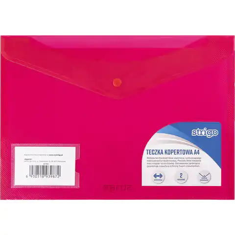 ⁨Envelope folder PP A4 horizontal pink 2kiesz. SF006 STRIGO⁩ at Wasserman.eu