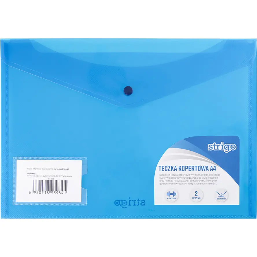 ⁨Envelope folder PP A4 horizontal blue 2kiesz. SF003 STRIGO⁩ at Wasserman.eu