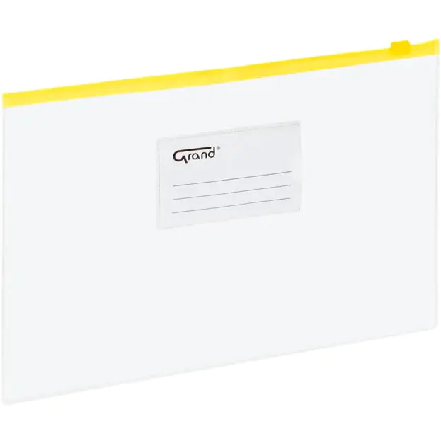 ⁨Koperta foliowa A4 na suwak EC009B żółta 120-1463 GRAND⁩ w sklepie Wasserman.eu