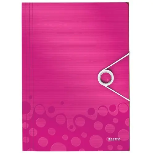 ⁨Briefcase with rubber band LEITZ WOW 15mm 150k A4 pink 45990023⁩ at Wasserman.eu