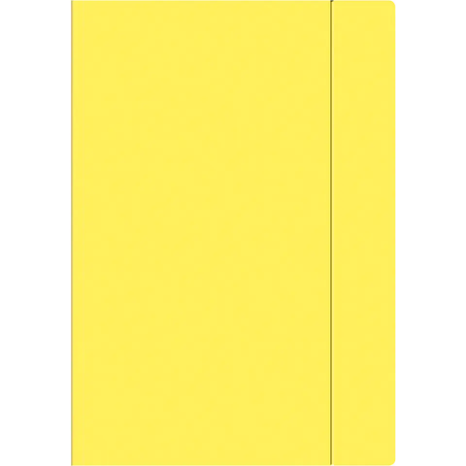 ⁨Folder with rubber band A4+ FLUO yellow INTERDRUK⁩ at Wasserman.eu