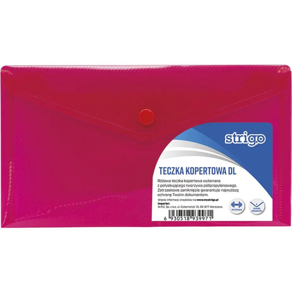 ⁨Envelope folder PP DL horizontal pink SF016 STRIGO⁩ at Wasserman.eu