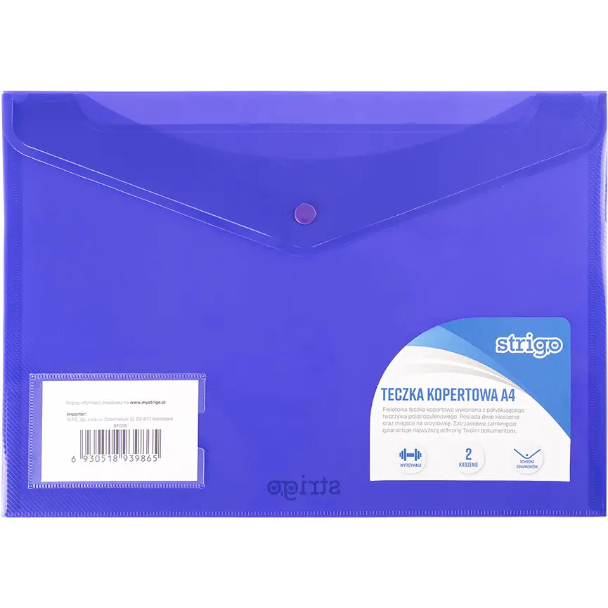 ⁨Envelope folder PP A4 horizontal purple 2kiesz. SF005 STRIGO⁩ at Wasserman.eu