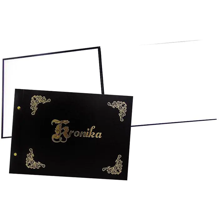 ⁨Kronika A3 415x297mm pozioma złocona czarna 1829-319-019 WARTA⁩ w sklepie Wasserman.eu