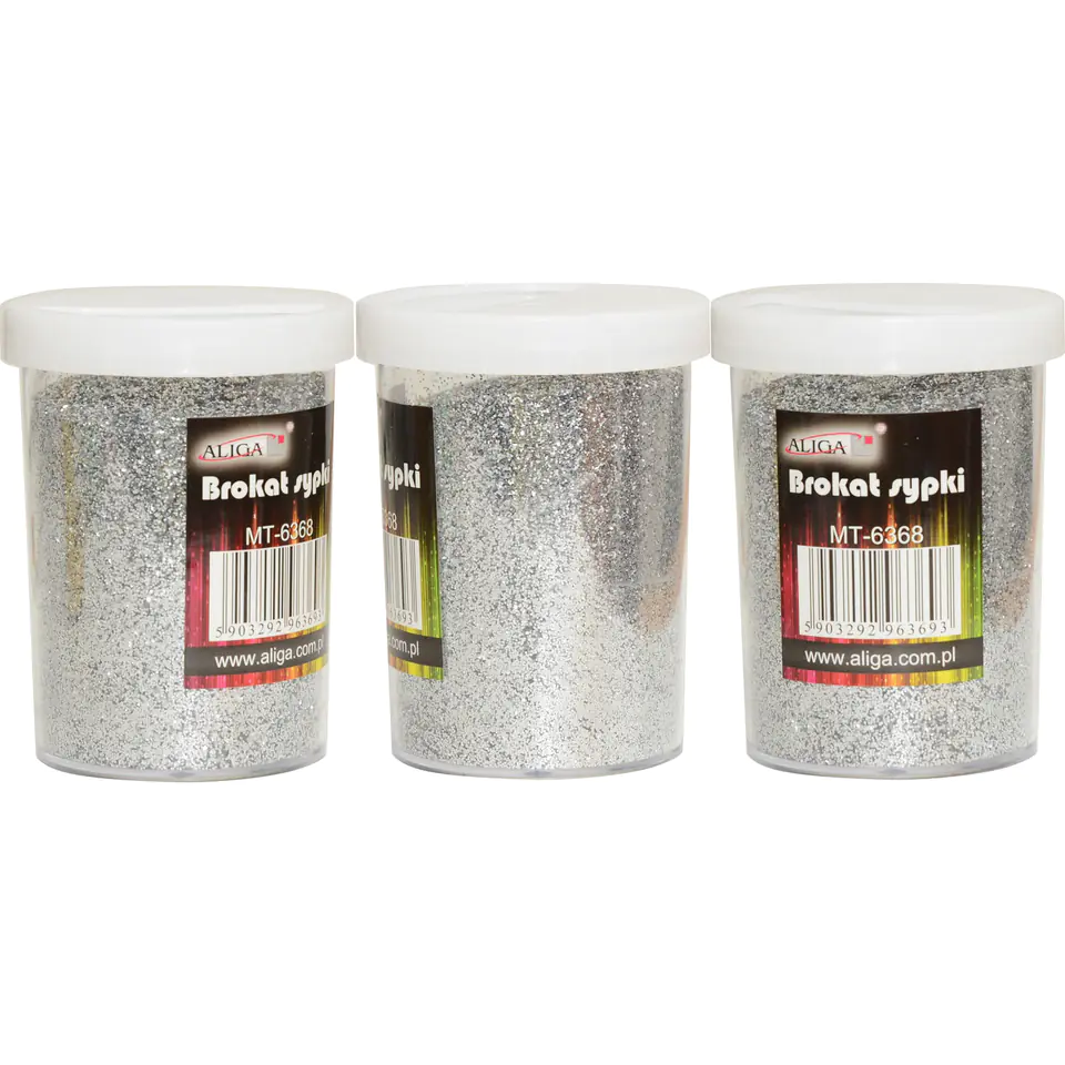 ⁨Loose glitter silver 3 pcs.x100 g MT-6585 ALIGA⁩ at Wasserman.eu
