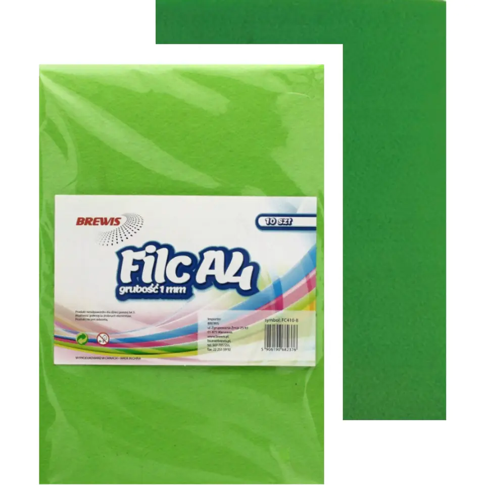 ⁨Colored felt A4 (10) green f.410-8 BREWIS⁩ at Wasserman.eu