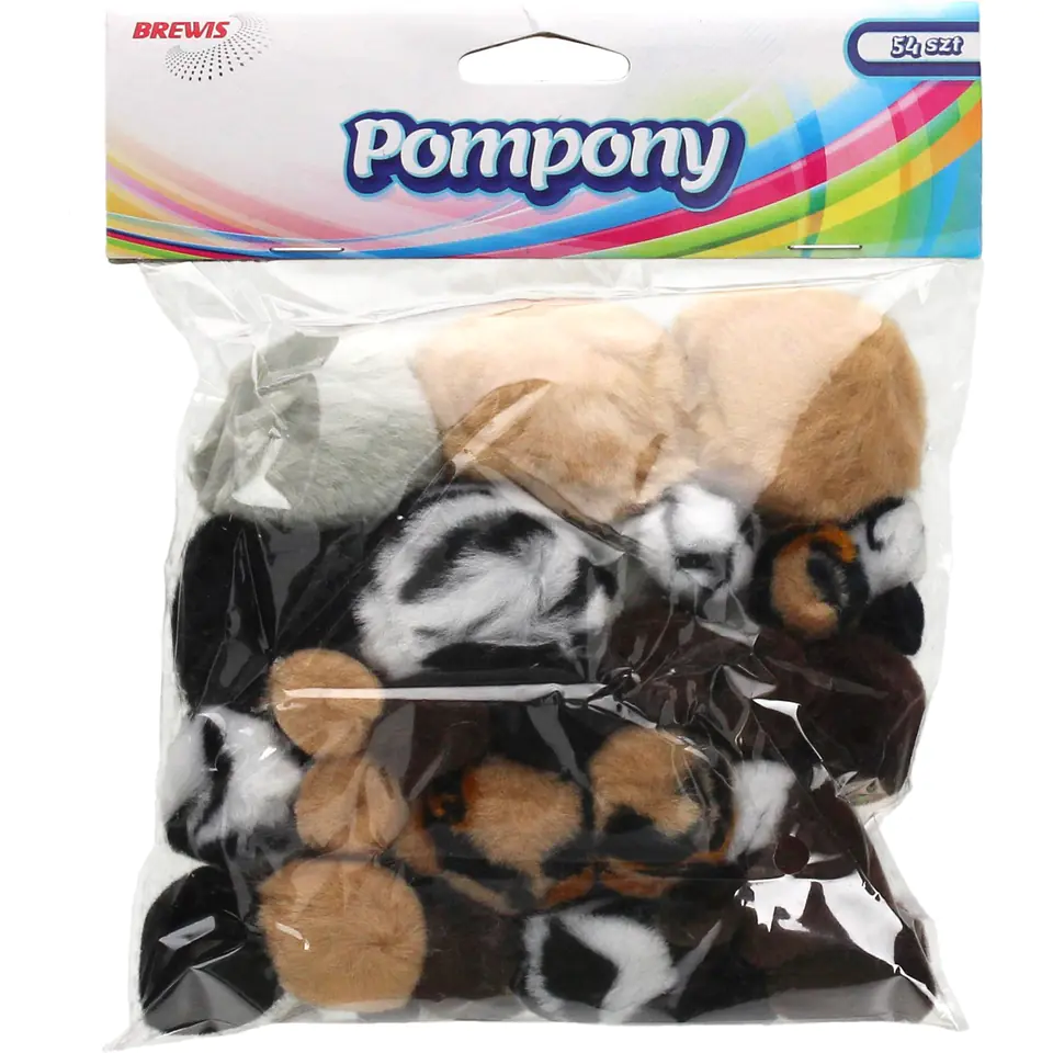 ⁨Pompons animals 54 pcs. POM16 BREWIS⁩ at Wasserman.eu