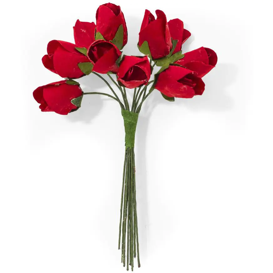 ⁨Paper flowers TULIPS bouquet red (10)252002 Paper Gallery⁩ at Wasserman.eu