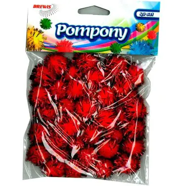 ⁨Metallic pompons 2cm red (40 pcs.) POM24 BREWIS⁩ at Wasserman.eu