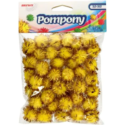 ⁨Pompony metaliczne 2cm złote (40 szt.) POM22 BREWIS⁩ w sklepie Wasserman.eu