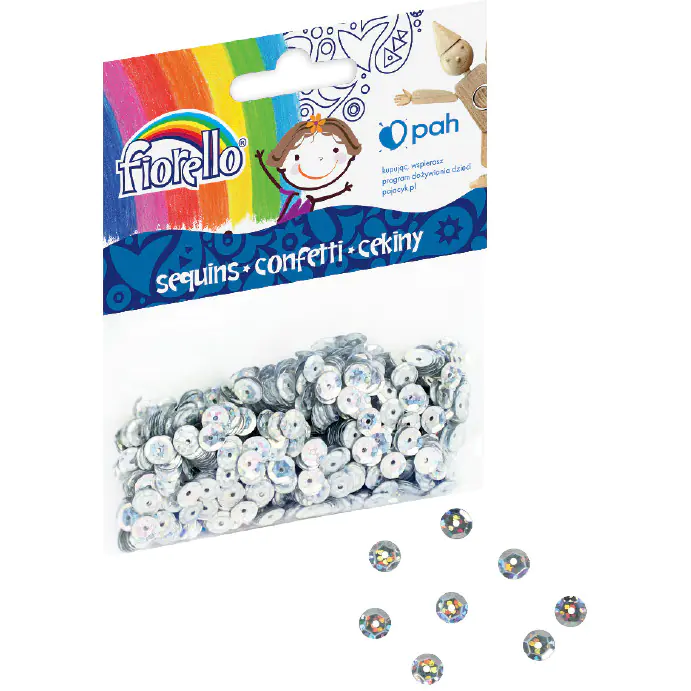 ⁨Cekiny konfetti FIORELLO GR-C14-6S kółka srebrne 170-2513⁩ w sklepie Wasserman.eu