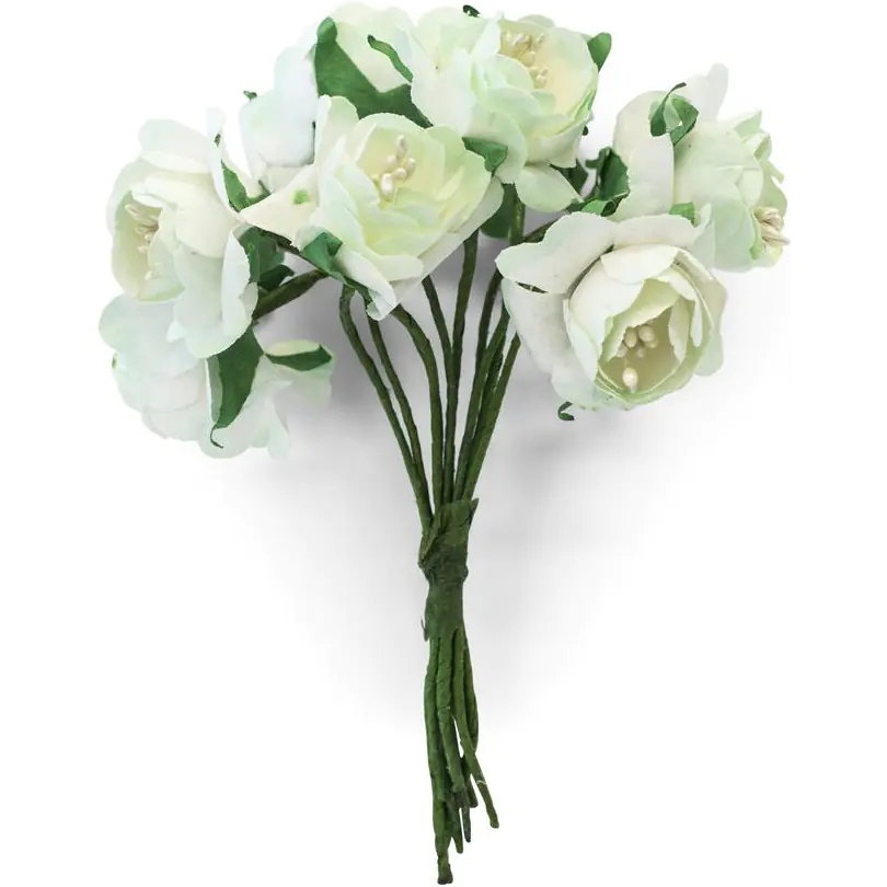 ⁨Kwiaty papierowe bukiecik PIWONIA biała (10) 252029 Galeria Papieru⁩ w sklepie Wasserman.eu