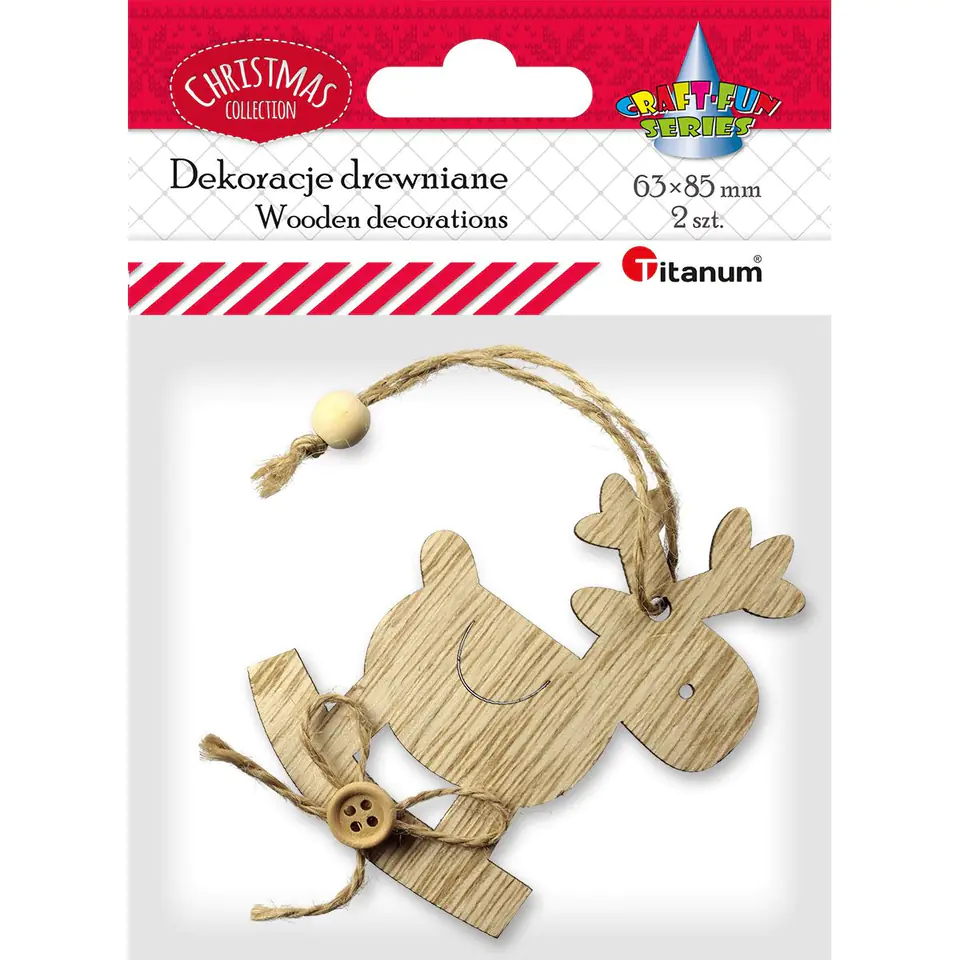 ⁨Wooden decorations (2 pcs) reindeer 439968 TITANUM⁩ at Wasserman.eu