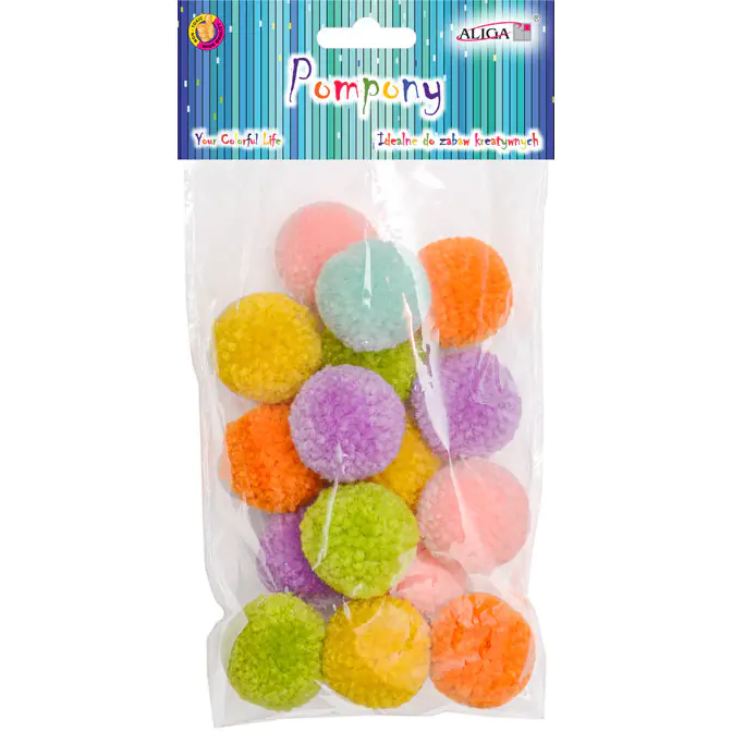 ⁨Pompons mix col. 3cm (18 pcs.) PM-0028 ALIGA⁩ at Wasserman.eu