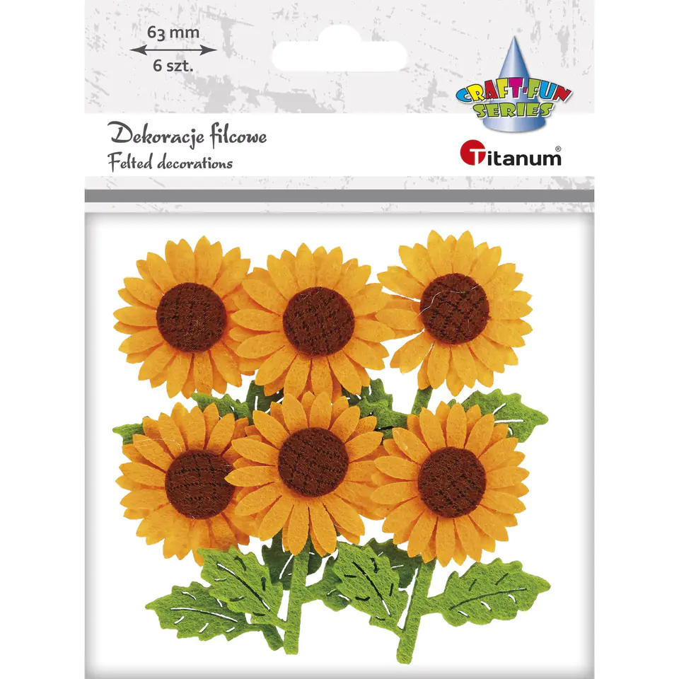 ⁨Felt sunflower decorations 6 pcs. 363575 TITANUM⁩ at Wasserman.eu