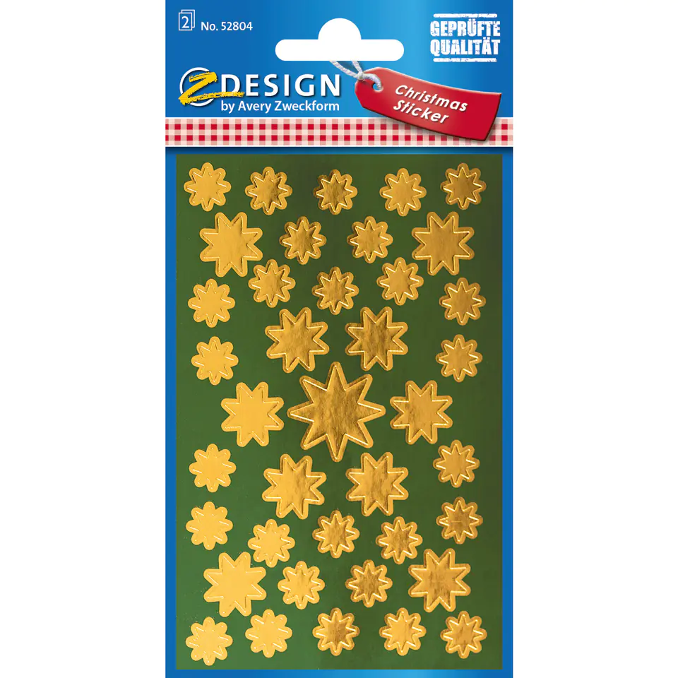 ⁨Z-Design Stickers - Golden Stars 52804 AVERY ZWECKFORM⁩ at Wasserman.eu