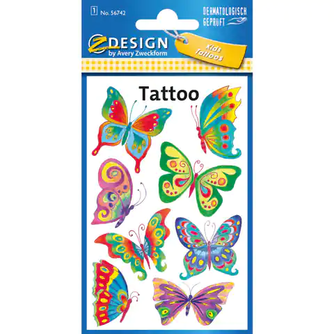 ⁨Naklejki tatuaże dla dzieci MOTYLE 56742 Z-DESIGN KIDS TATTOO AVERY ZWECKFORM⁩ w sklepie Wasserman.eu