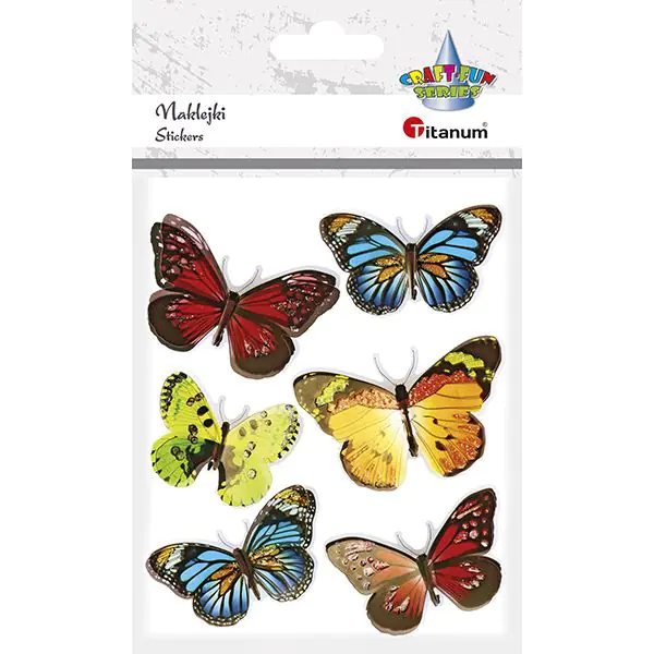 ⁨3D Butterfly Decorative Sticker (6 pcs) 362067 TITANUM⁩ at Wasserman.eu