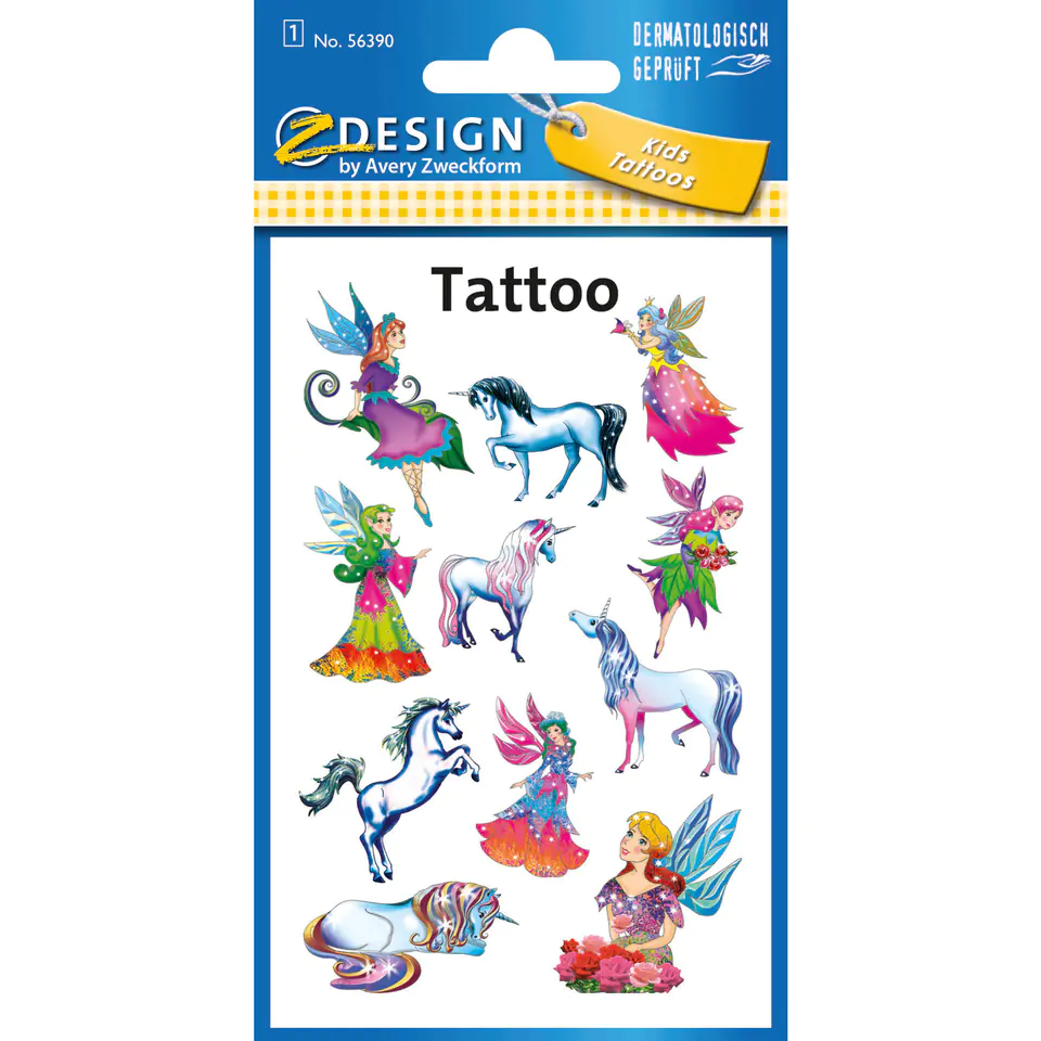 ⁨Stickers tattoos for kids ELFY 56390 Z-DESIGN KIDS TATTOO AVERY ZWECKFORM⁩ at Wasserman.eu