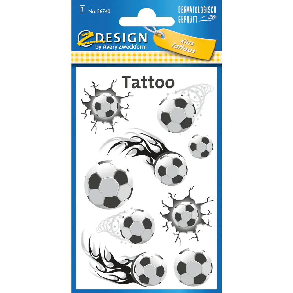 ⁨Stickers tattoos for kids BALL 56740 Z-DESIGN KIDS TATTOO AVERY ZWECKFORM⁩ at Wasserman.eu