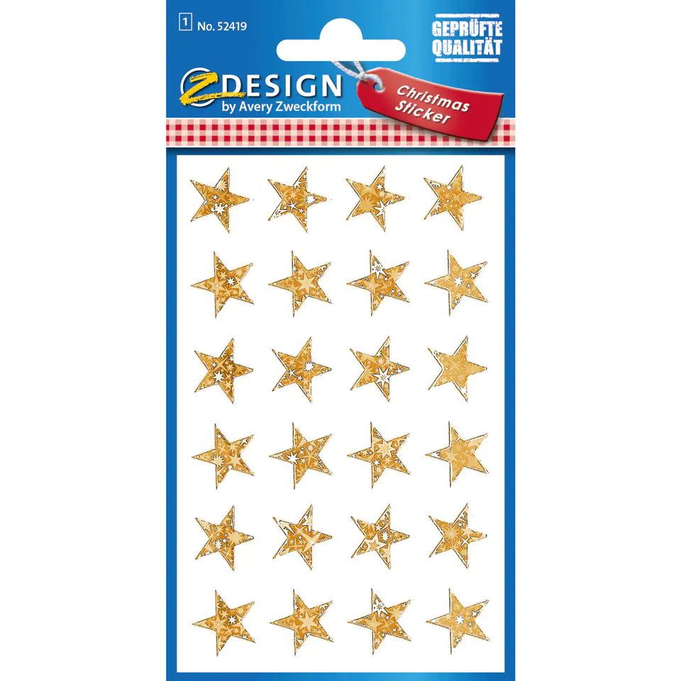 ⁨Z-Design Foil Stickers - Gold Stars 52419 AVERY ZWECKFORM⁩ at Wasserman.eu