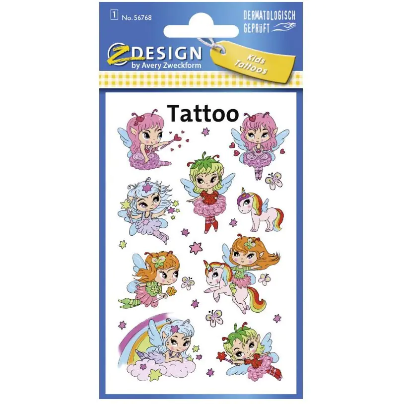 ⁨Stickers Tattoos for Kids FAIRIES 56768 Z-DESIGN KIDS TATTOO AVERY ZWECKFORM⁩ at Wasserman.eu