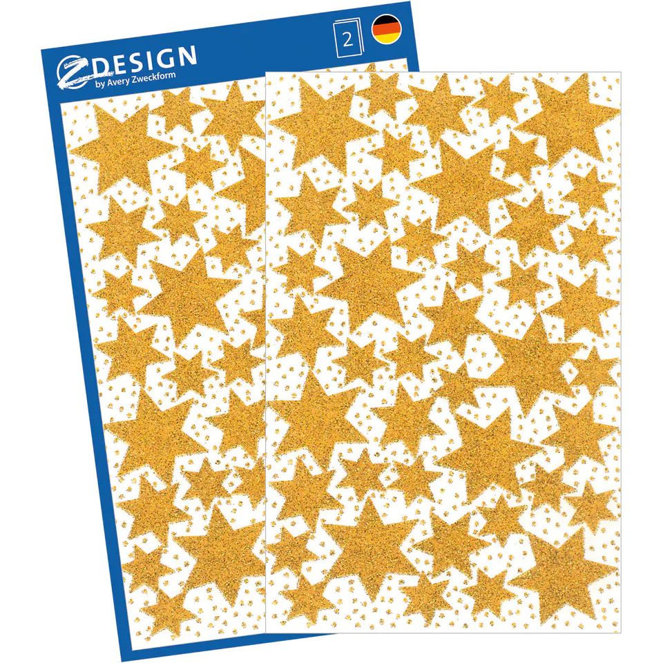 ⁨Z-Design glossy stickers - 52225 stars AVERY ZWECKFORM⁩ at Wasserman.eu