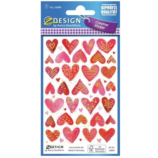 ⁨Stickers for decoration HEARTS 56889 Z-DESIGN AVERY ZWECKFORM⁩ at Wasserman.eu