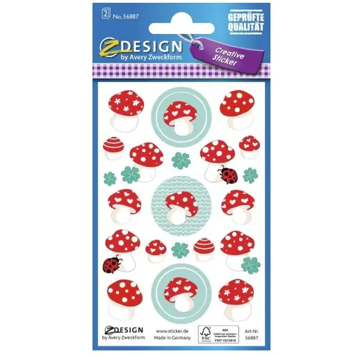 ⁨Stickers for decoration MUCHOMORKI 56887 Z-DESIGN AVERY ZWECKFORM⁩ at Wasserman.eu