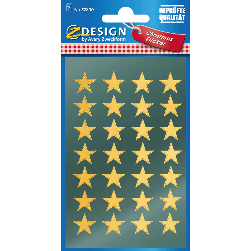 ⁨Z-Design Stickers - 52800 Golden Stars AVERY ZWECKFORM⁩ at Wasserman.eu