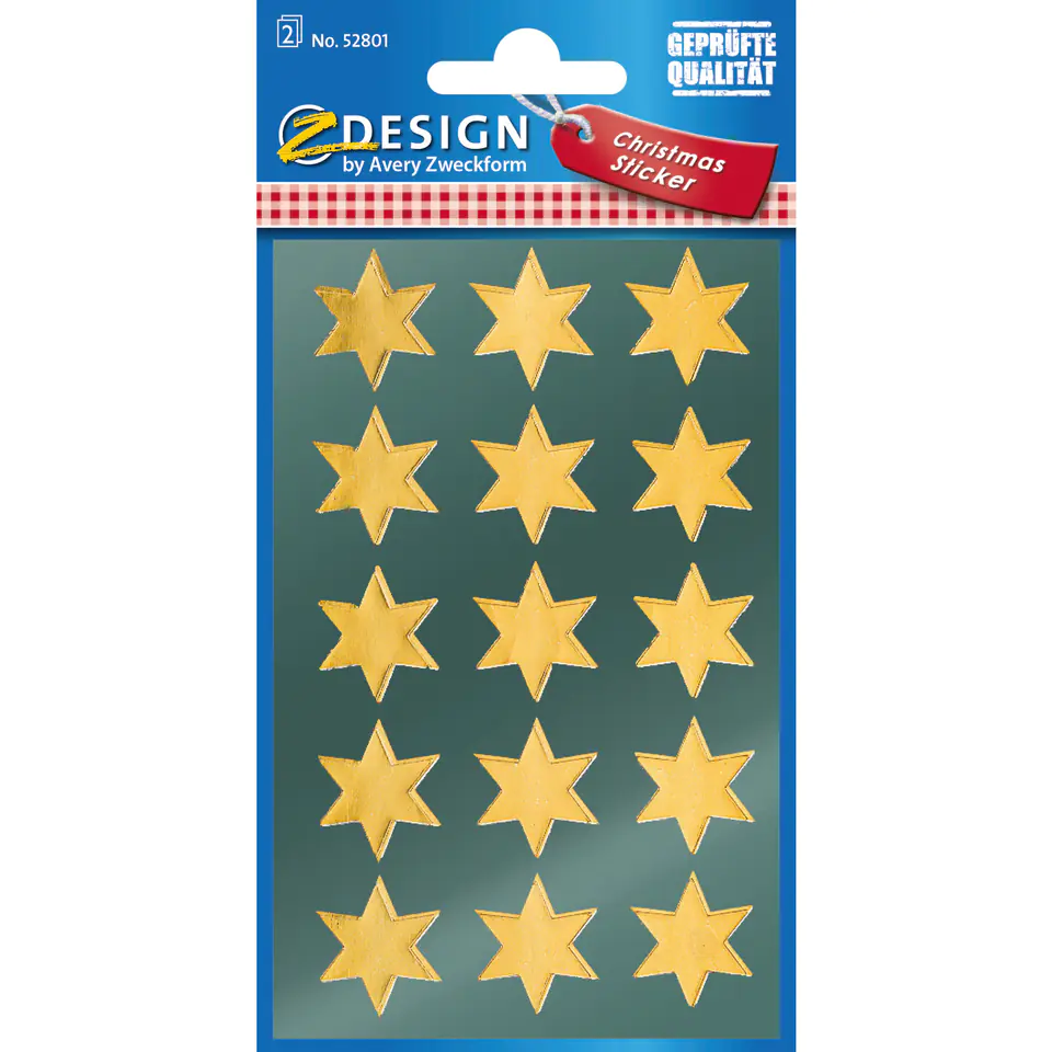 ⁨Z-Design Stickers - Golden Stars 52801 AVERY ZWECKFORM⁩ at Wasserman.eu