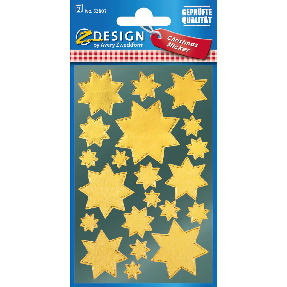 ⁨Z-Design Stickers - Golden Stars 52807 AVERY ZWECKFORM⁩ at Wasserman.eu