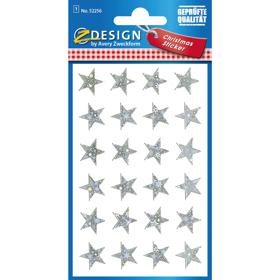 ⁨Z-Design Foil Stickers - Silver Stars 52256 AVERY ZWECKFORM⁩ at Wasserman.eu