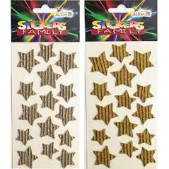 ⁨Star stickers with glitter (12) gold or silver color NKX-5719 ALIGA⁩ at Wasserman.eu