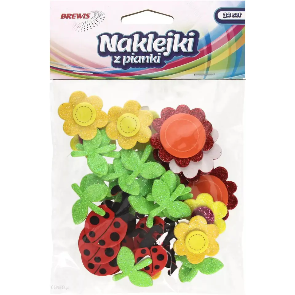 ⁨Foam stickers Flowers and ladybugs (32 pcs.) PVC49 BREWIS⁩ at Wasserman.eu