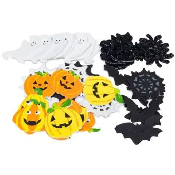 ⁨HALLOWEEN foam stickers pumpkins, ghosts, cats, cobwebs, bats (40 pcs.) PVH3 BREWIS⁩ at Wasserman.eu