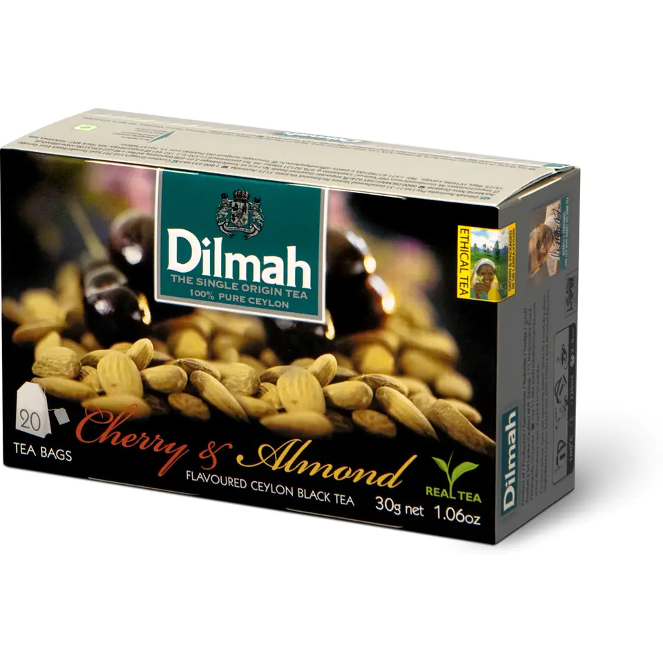 ⁨Herbata DILMAH (20 torebek) czarna z aromatem WIŚNIA & MIGDAŁ⁩ w sklepie Wasserman.eu