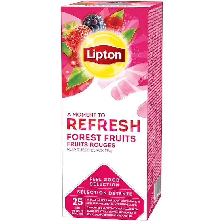 ⁨Herbata LIPTON REFRESH (25 kopert *1,6g) 40g czarna z aromatem Owoce Leśne Forest Fruits⁩ w sklepie Wasserman.eu