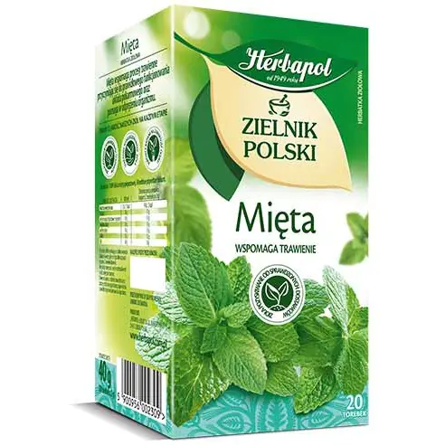 ⁨Herbata HERBAPOL ZIELNIK POLSKI mięta (20 torebek)⁩ w sklepie Wasserman.eu