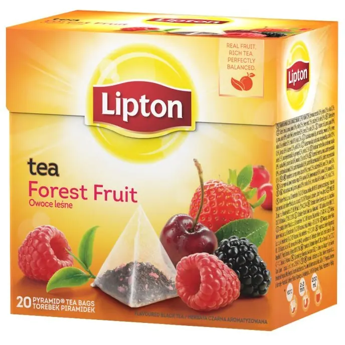 ⁨Herbata LIPTON PIRAMID (20 torebek) czarna z aromatem Owoce Leśne FOREST FRUIT 34g⁩ w sklepie Wasserman.eu
