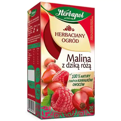 ⁨Herbata HERBAPOL owocowo-ziołowa(20 tb) Malina z Dziką różą 54g⁩ w sklepie Wasserman.eu