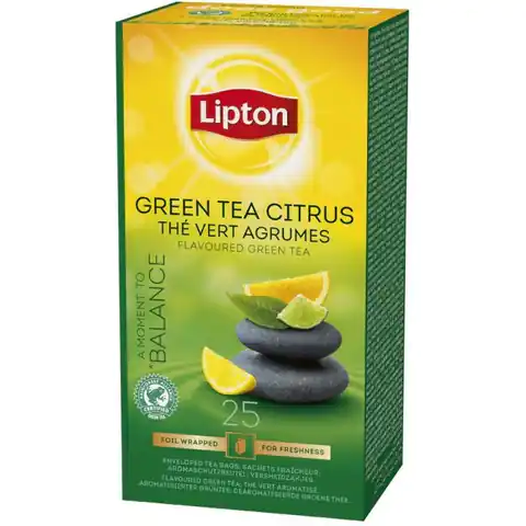 ⁨Herbata LIPTON BALANCE (25 kopert *1,3g) 32,5g zielona z aromatem Owoce Cytrusowe GREEN TEA CITRUS⁩ w sklepie Wasserman.eu