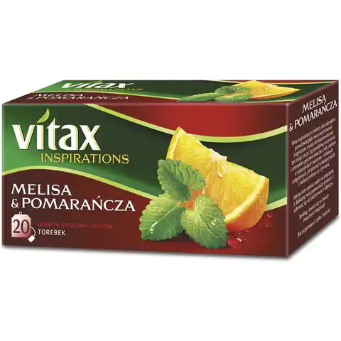 ⁨Herbata owocowo-ziołowa VITAX INSPIRATIONS (20 torebek z zawieszką) 33g Melisa&pomarańcza⁩ w sklepie Wasserman.eu
